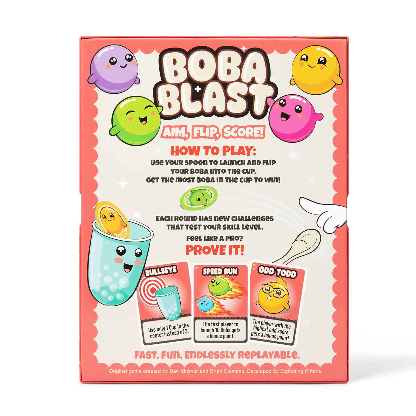 Exploding Kittens Boba Blast party game abilità tazze
