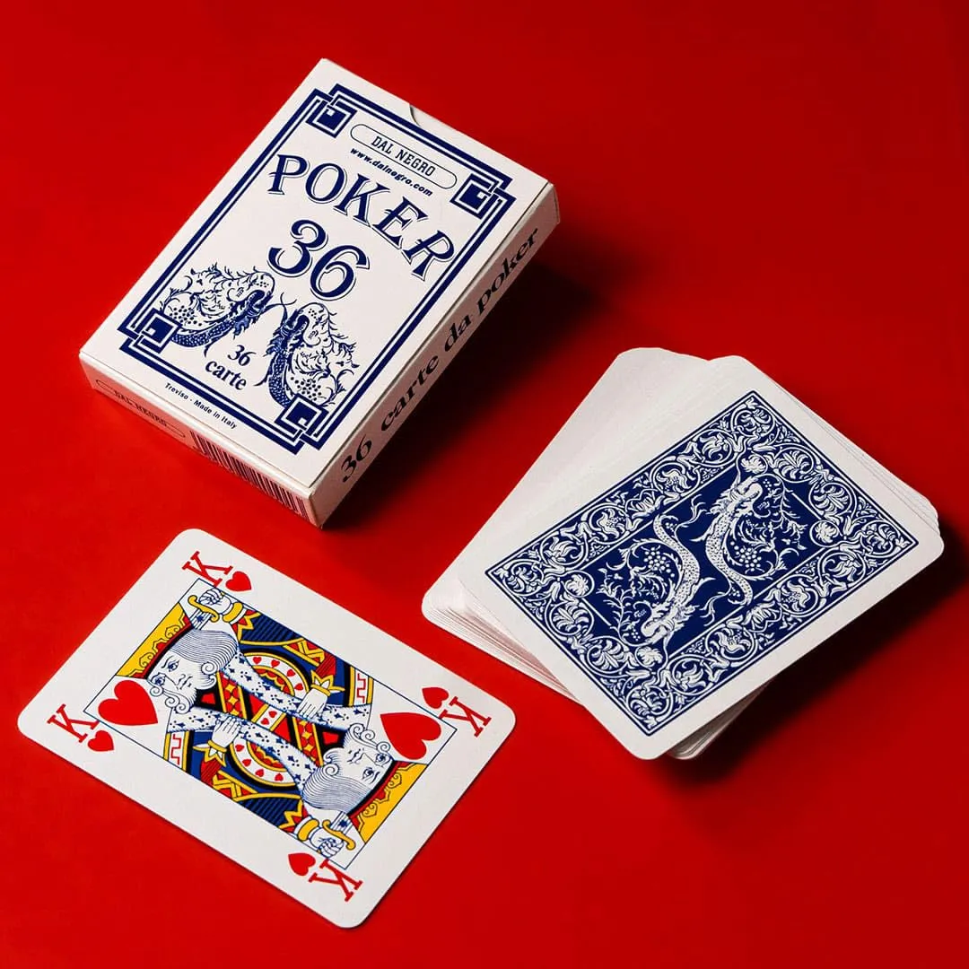 Dal Negro Poker 36 mazzo carte Short Deck retro blu cartoncino