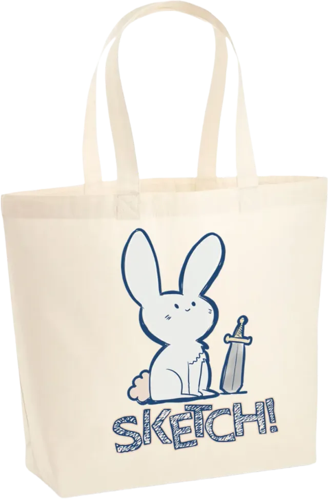 Sketch! Shopper tote bag cotone coniglietto 35x39