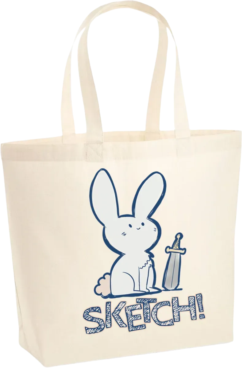 Sketch! Shopper tote bag cotone coniglietto 35x39