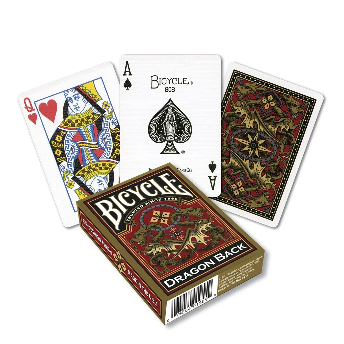 Bicycle Gold Dragon mazzo carte da poker finitura air