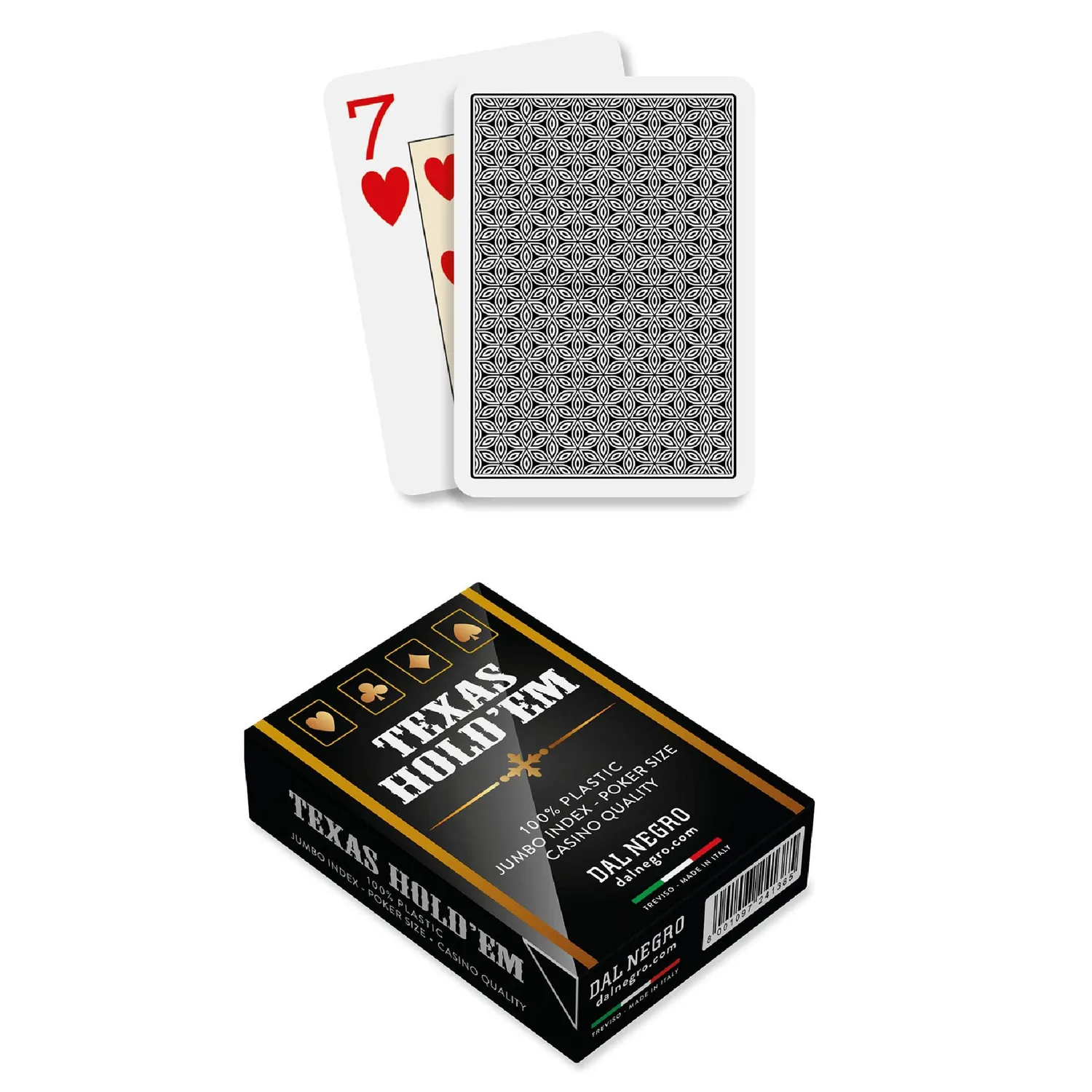 Dal Negro Texas Hold'em Casino Quality carte poker PVC nero