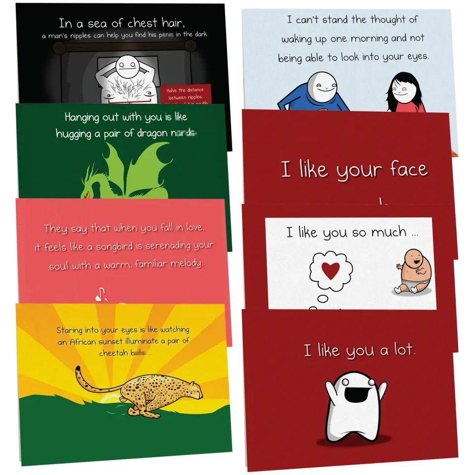 Exploding Kittens NSFW Love Friendship biglietti 8 pezzi Vol. A
