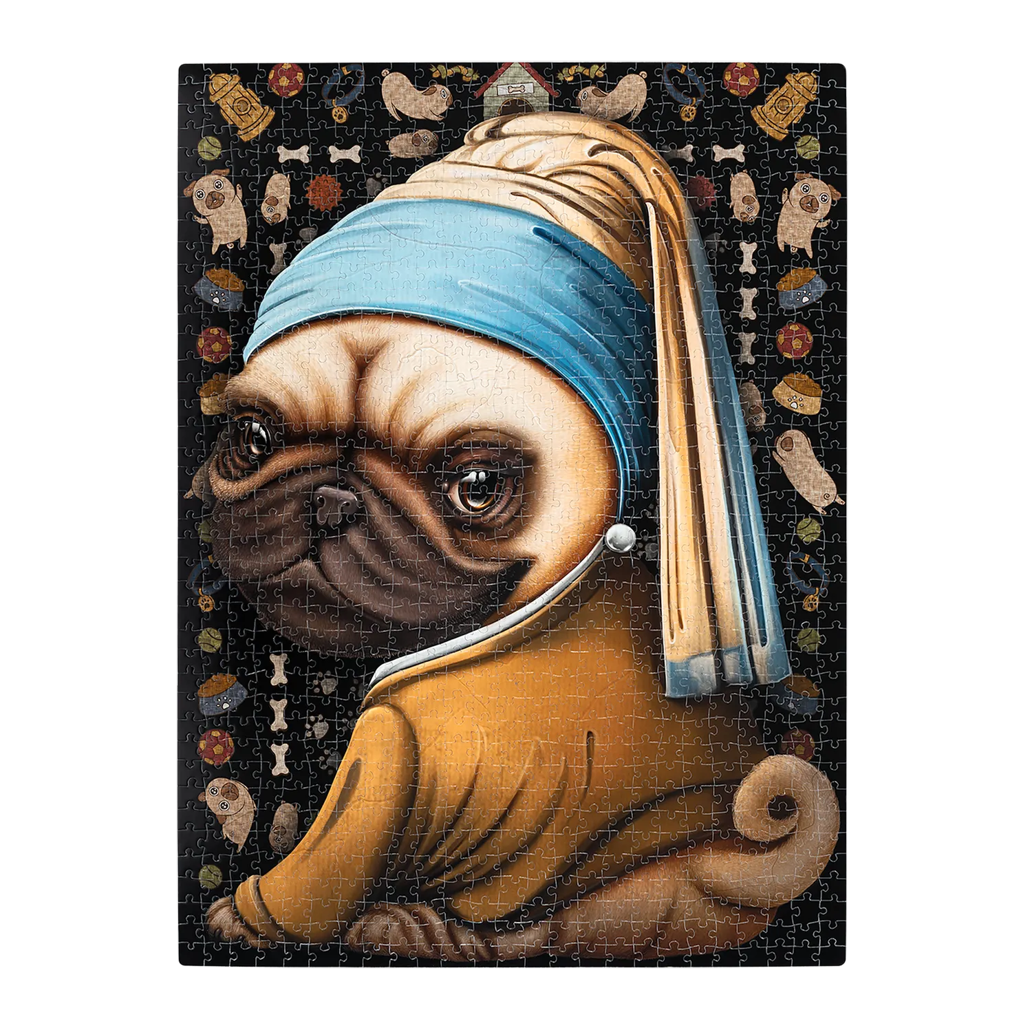 Exploding Kittens Pug Pearl Earring puzzle 1000 pezzi cane