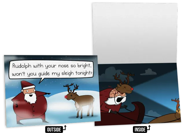 Exploding Kittens Rudolph biglietto natalizio NSFW