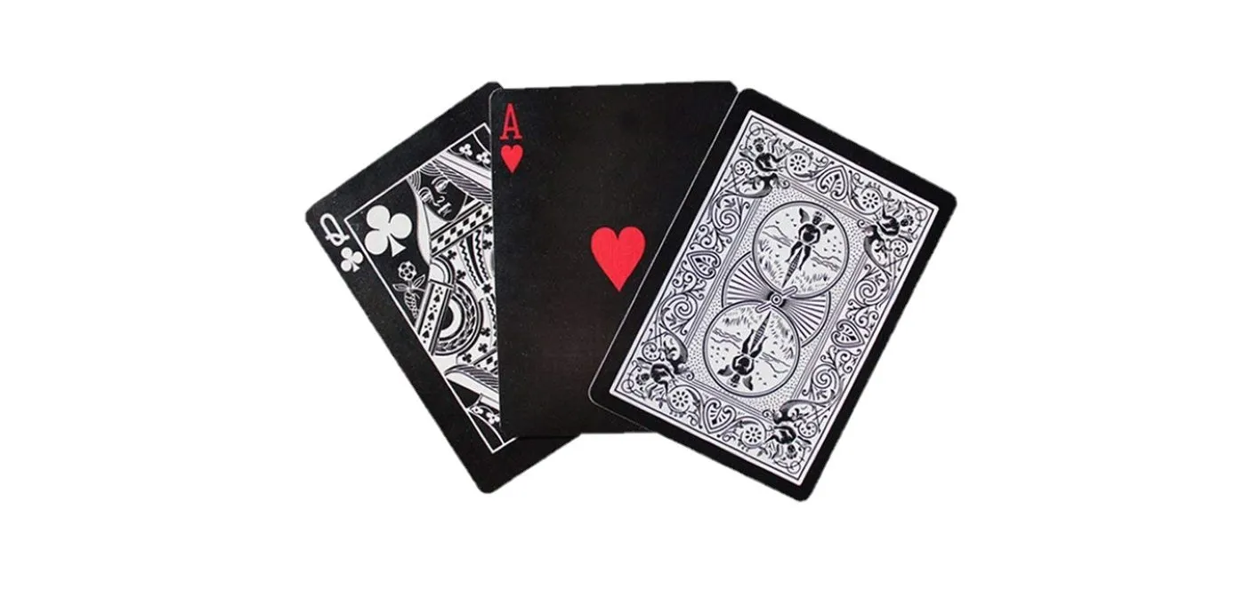 Bicycle Black Tiger Red carte poker dorso nero visibile UV