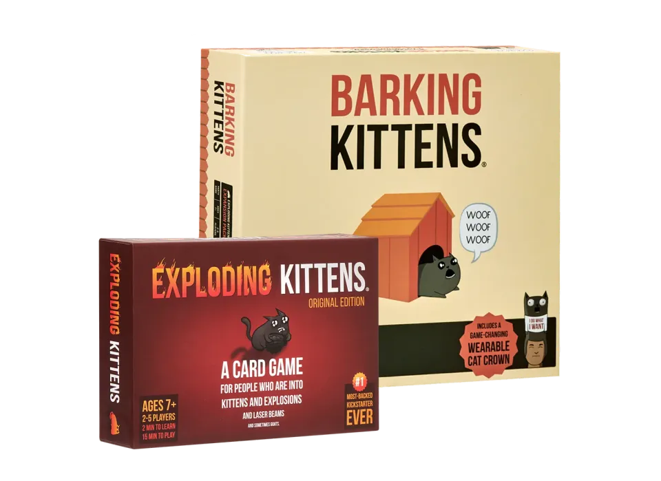 Exploding Kittens Epic Party Bundle gioco carte + Barking Kittens inglese