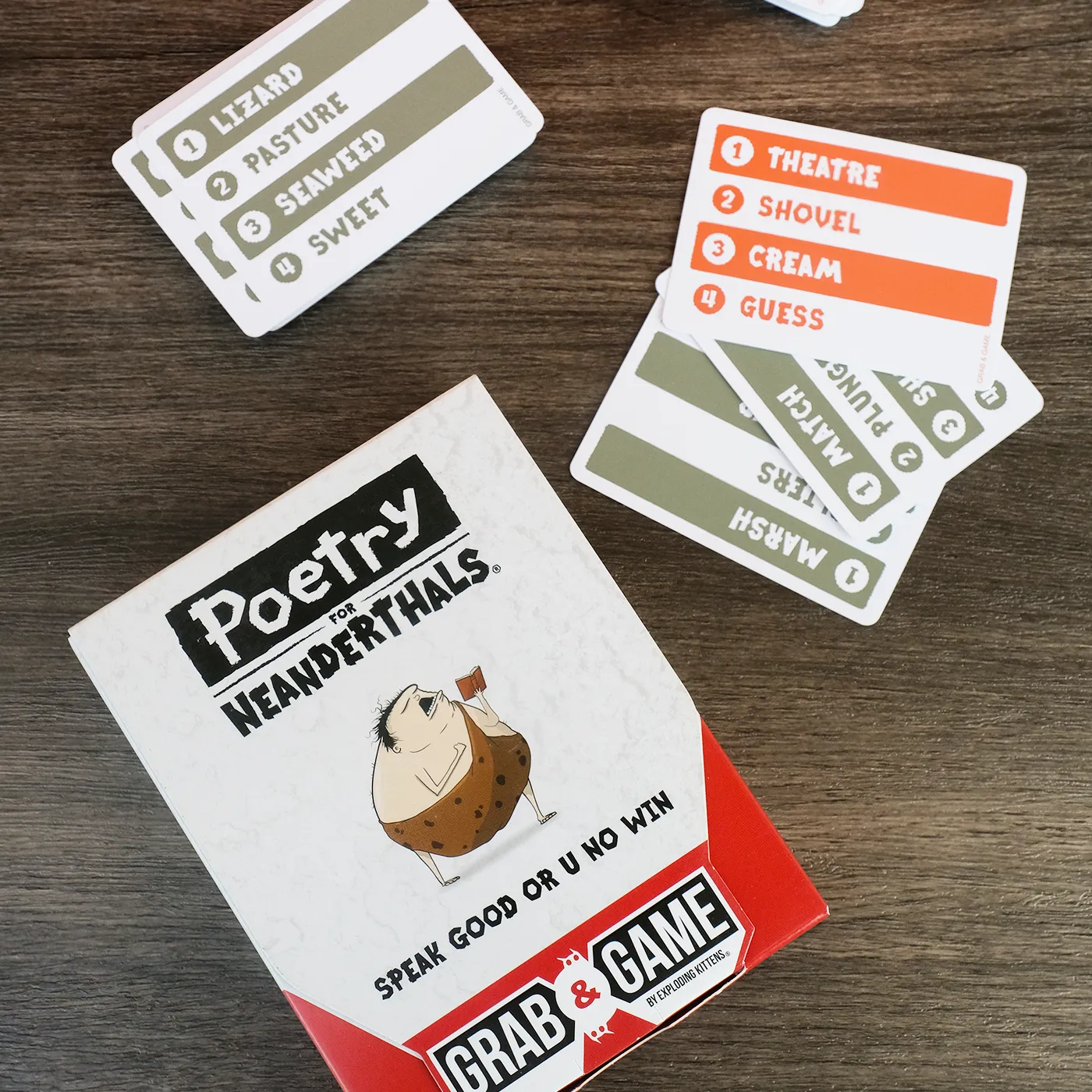 Exploding Kittens Poetry for Neanderthals Grab & Game gioco viaggio