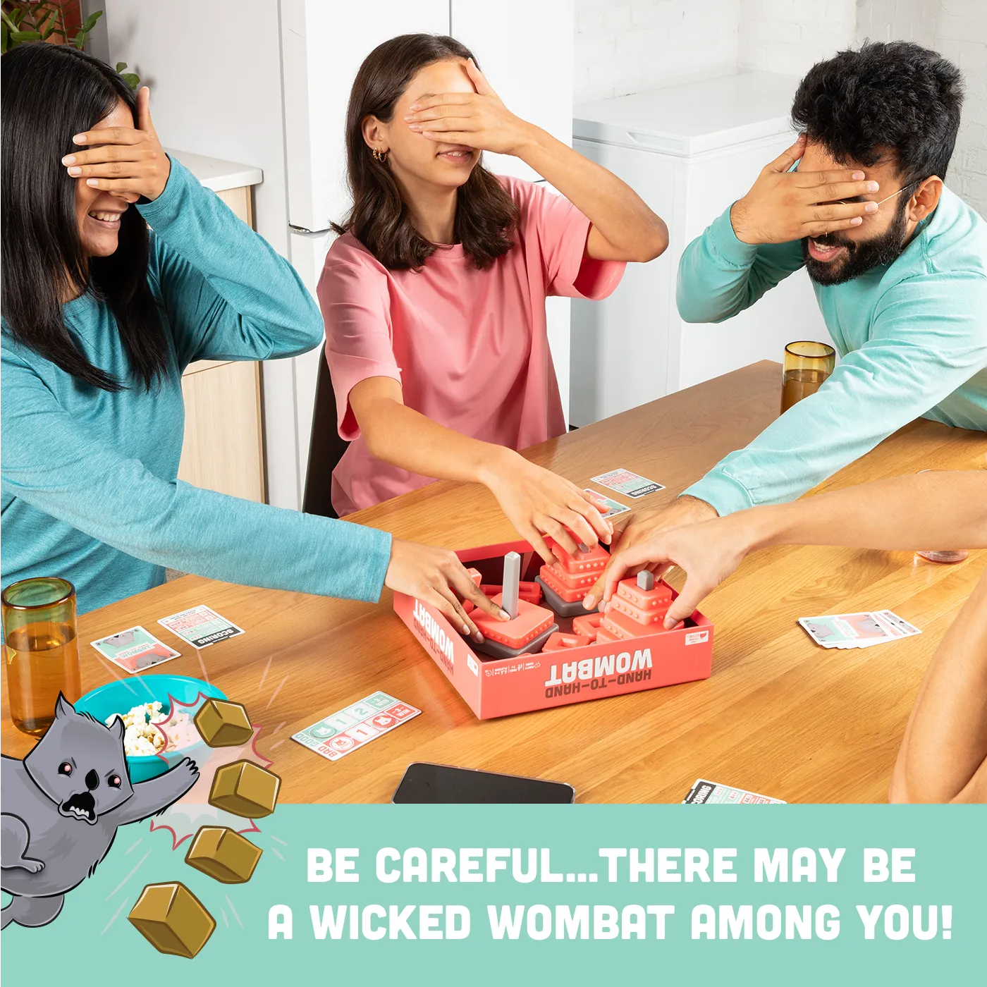 Exploding Kittens Hand-To-Hand Wombat gioco bendati bluff