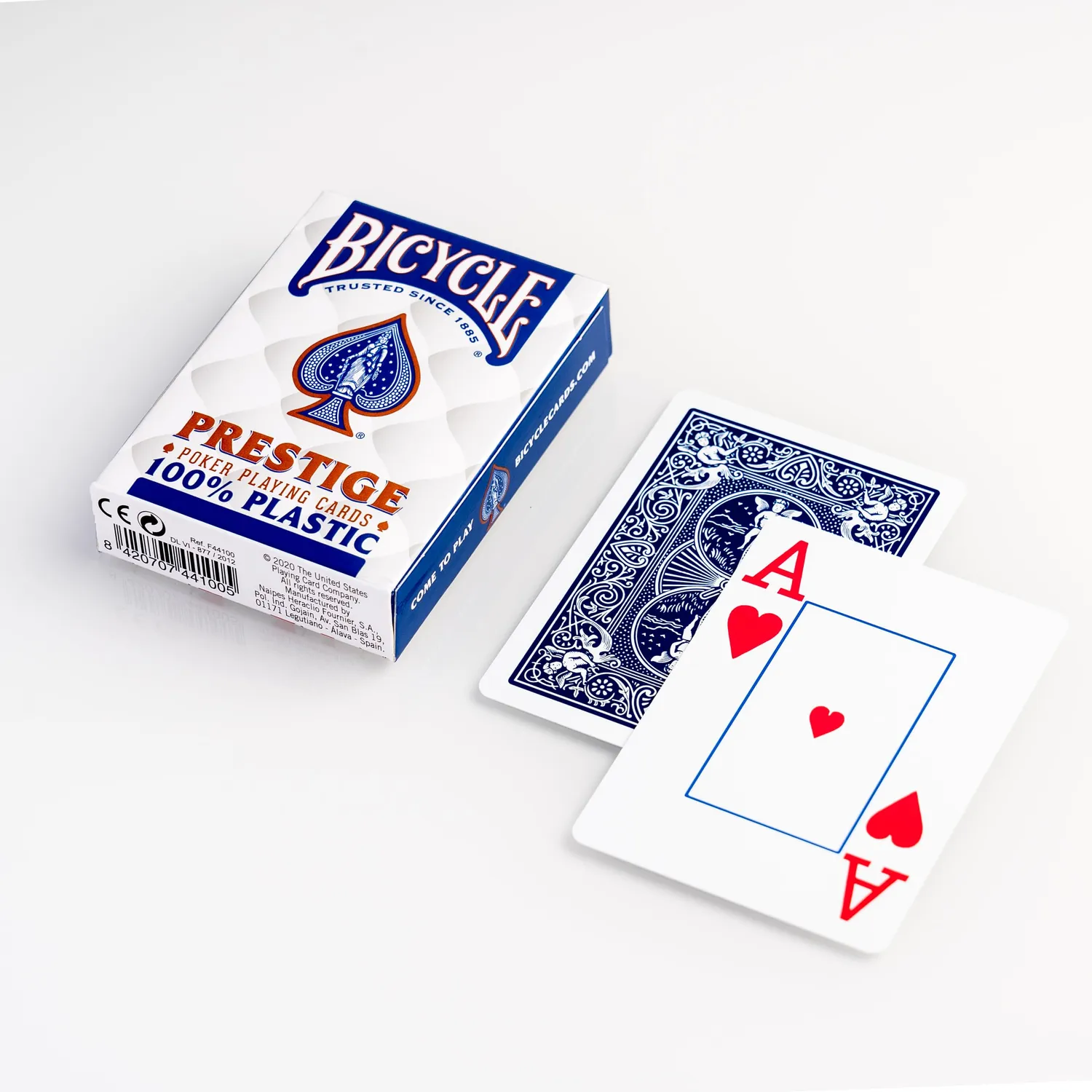 Bicycle Prestige carte da poker plastica indici jumbo rosso/blu