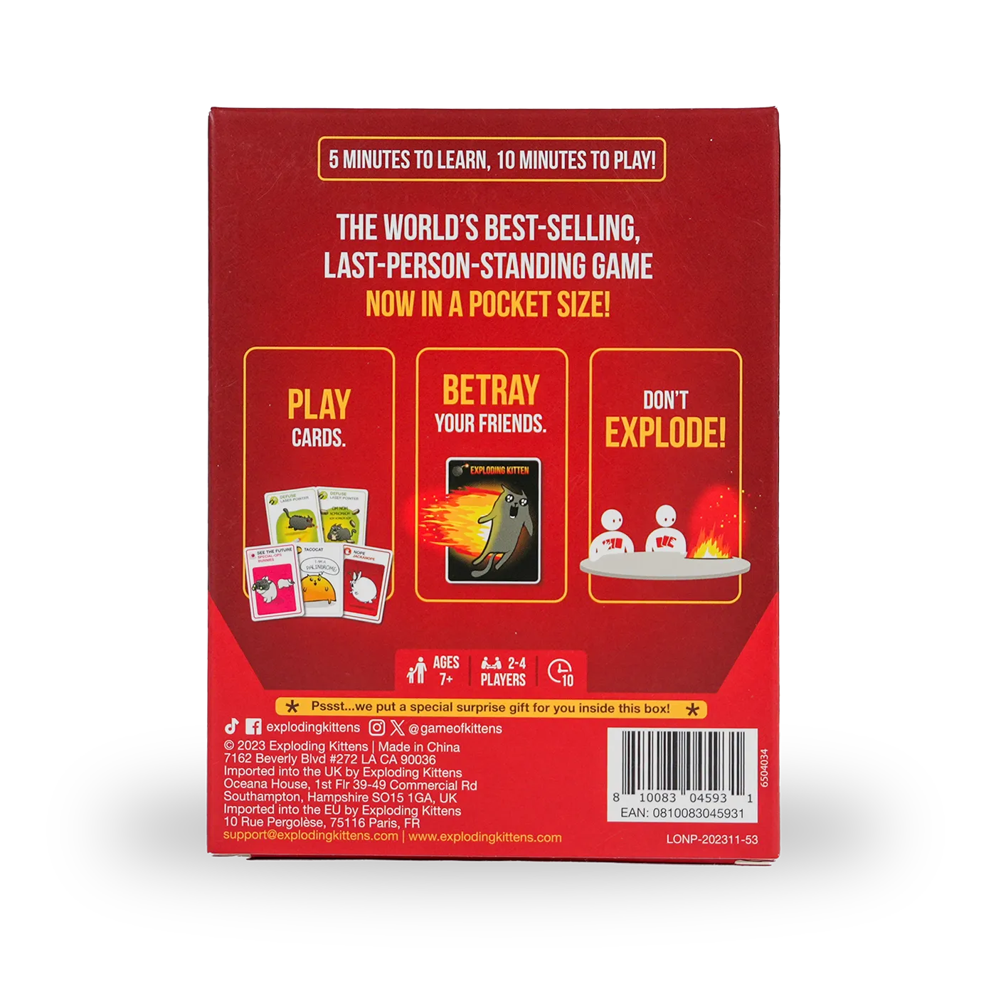 Exploding Kittens Original Grab Game gioco carte viaggio