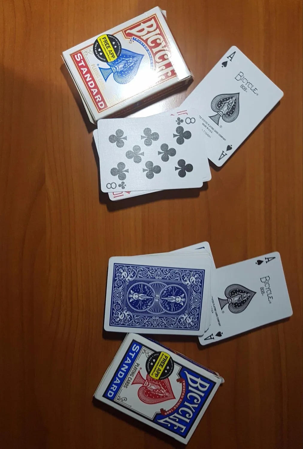 Bicycle Rider Back 808 carte da poker doppio mazzo rosso blu