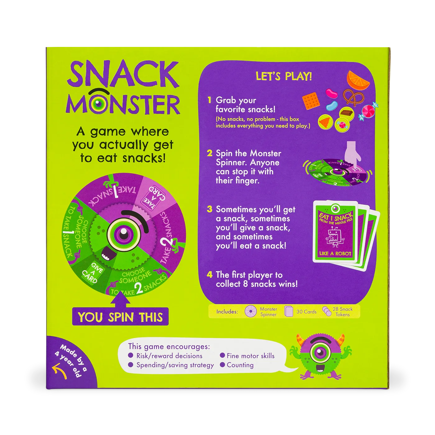 Exploding Kittens Snack Monster gioco per bambini con spinner