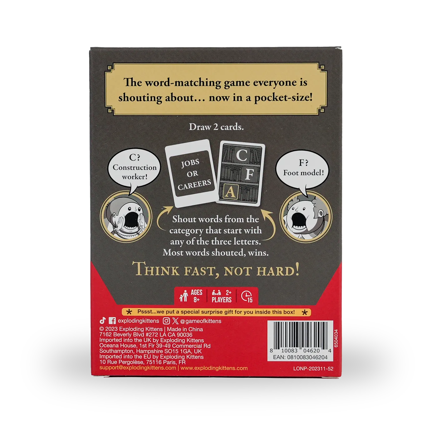 Exploding Kittens Really Loud Librarians Grab & Game gioco carte
