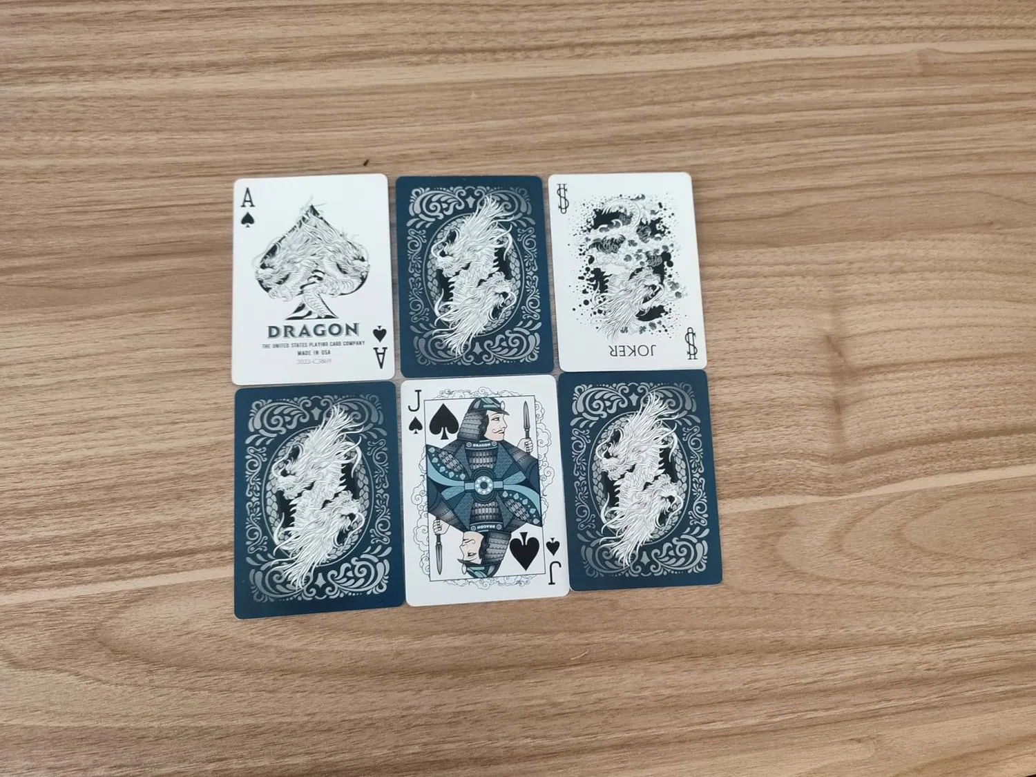 Bicycle Dragons carte da poker mazzo collezione blu argento