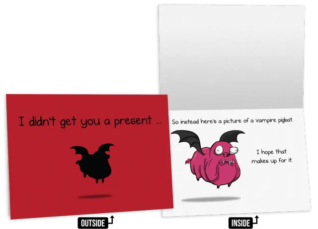 Exploding Kittens Pigbat biglietto compleanno divertente