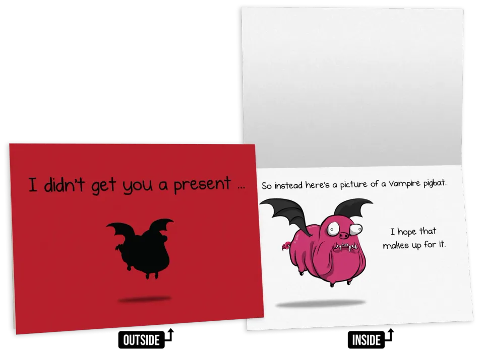 Exploding Kittens Pigbat biglietto compleanno divertente