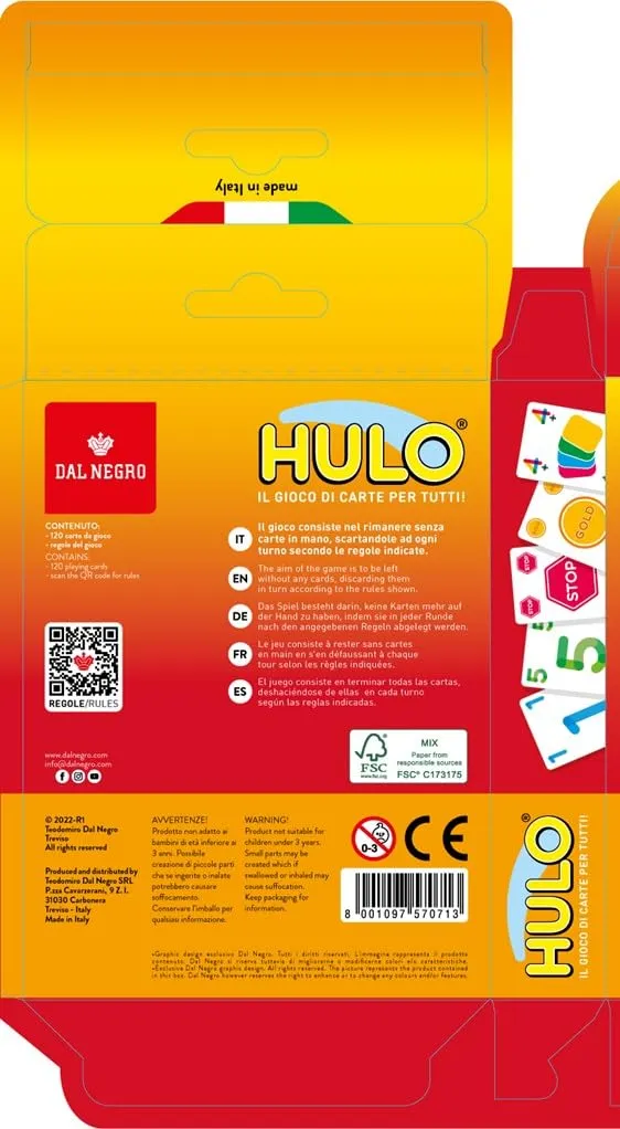 Dal Negro Hulo 57071 gioco di carte 120 carte da 7 anni famiglia