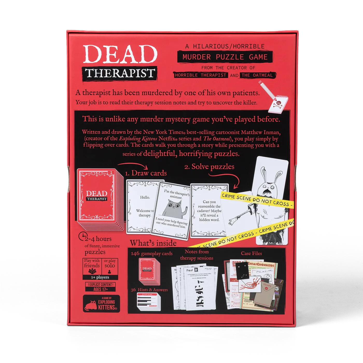 Exploding Kittens Dead Therapist gioco investigativo giallo