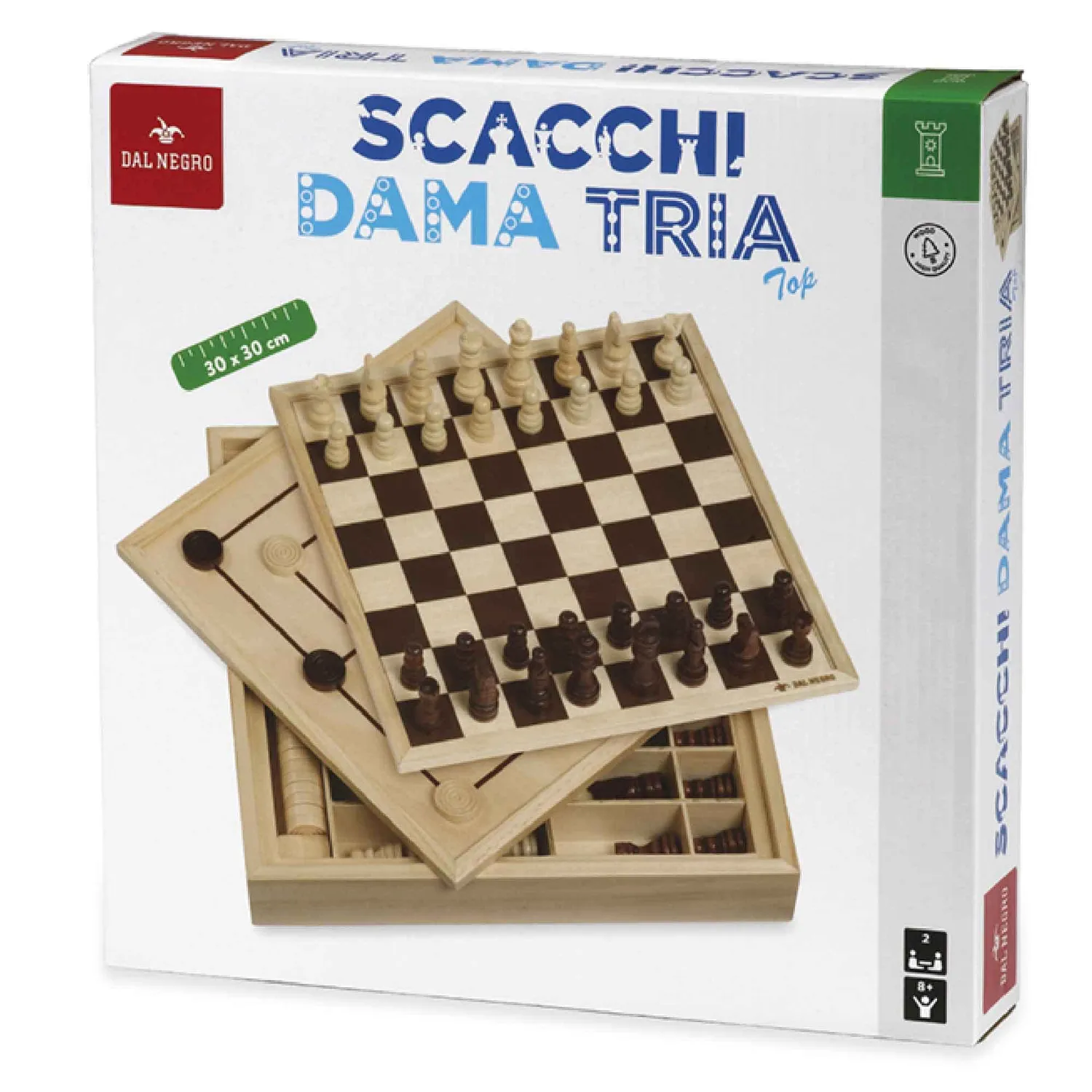 Dal Negro 53908 Scacchi Dama Tria gioco in legno naturale