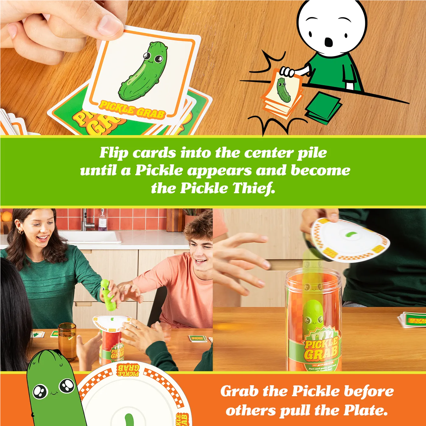 Exploding Kittens Pickle Grab gioco di carte riflessi