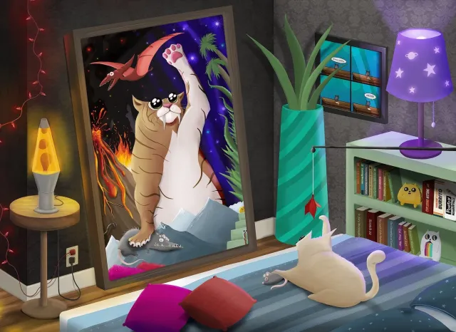 Exploding Kittens Cat in the Mirror puzzle 1000 pezzi