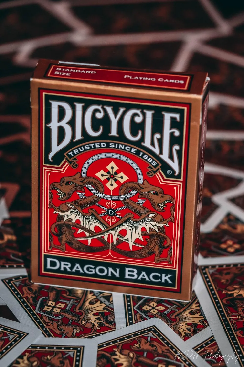 Bicycle Gold Dragon mazzo carte da poker finitura air