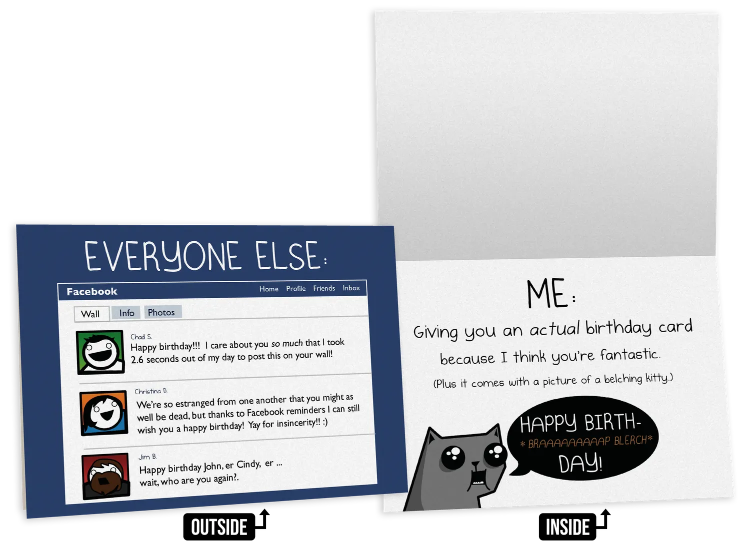 Exploding Kittens NSFW biglietti auguri compleanno 4 pezzi adulti