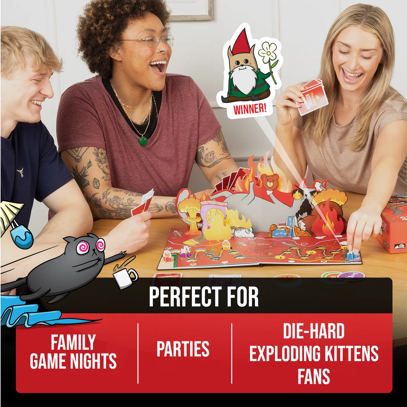 Exploding Kittens The Board Game gioco da tavolo plancia doppia