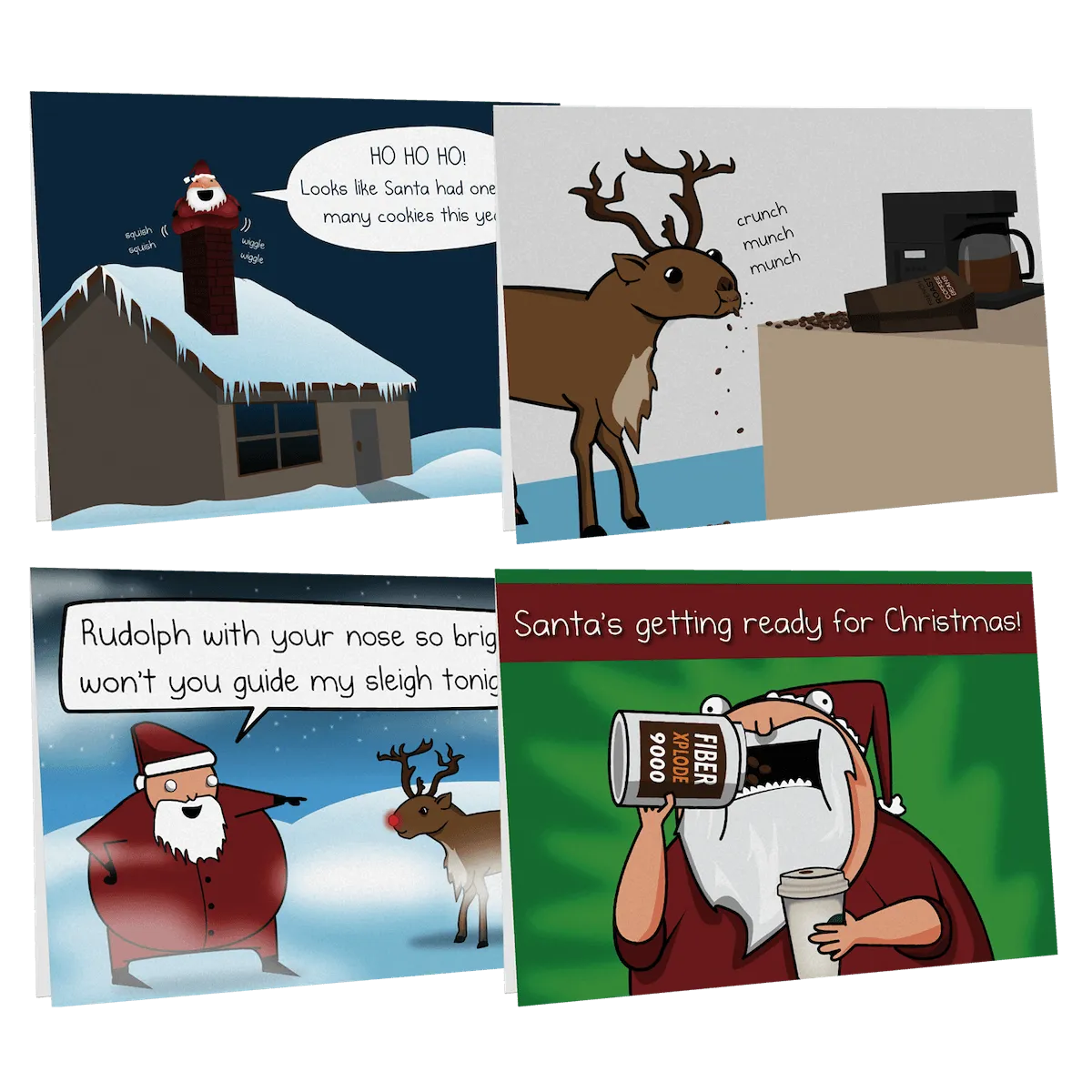 Exploding Kittens Christmas Greeting Card biglietti natale 4 pack adulti