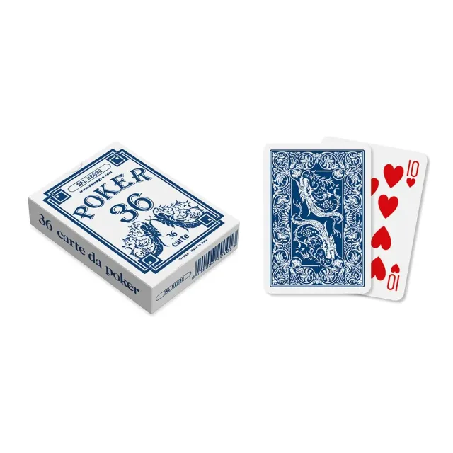 Dal Negro Poker 36 mazzo carte Short Deck retro blu cartoncino