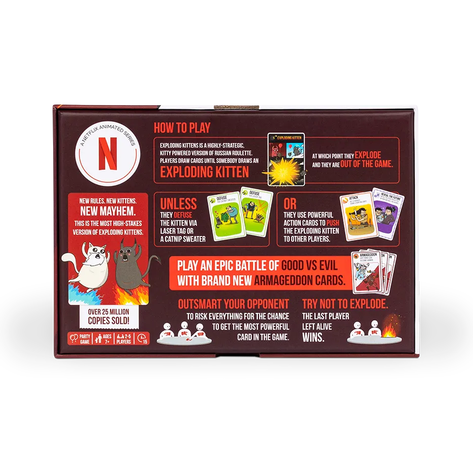Exploding Kittens Good vs Evil gioco di carte scontri