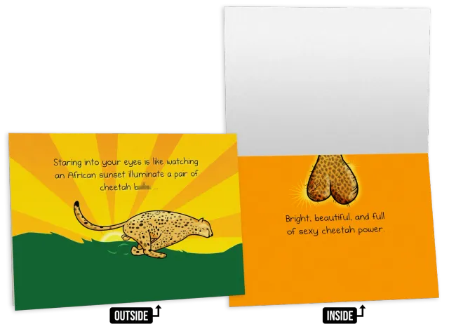 Exploding Kittens Cheetah biglietto auguri NSFW amore e amicizia