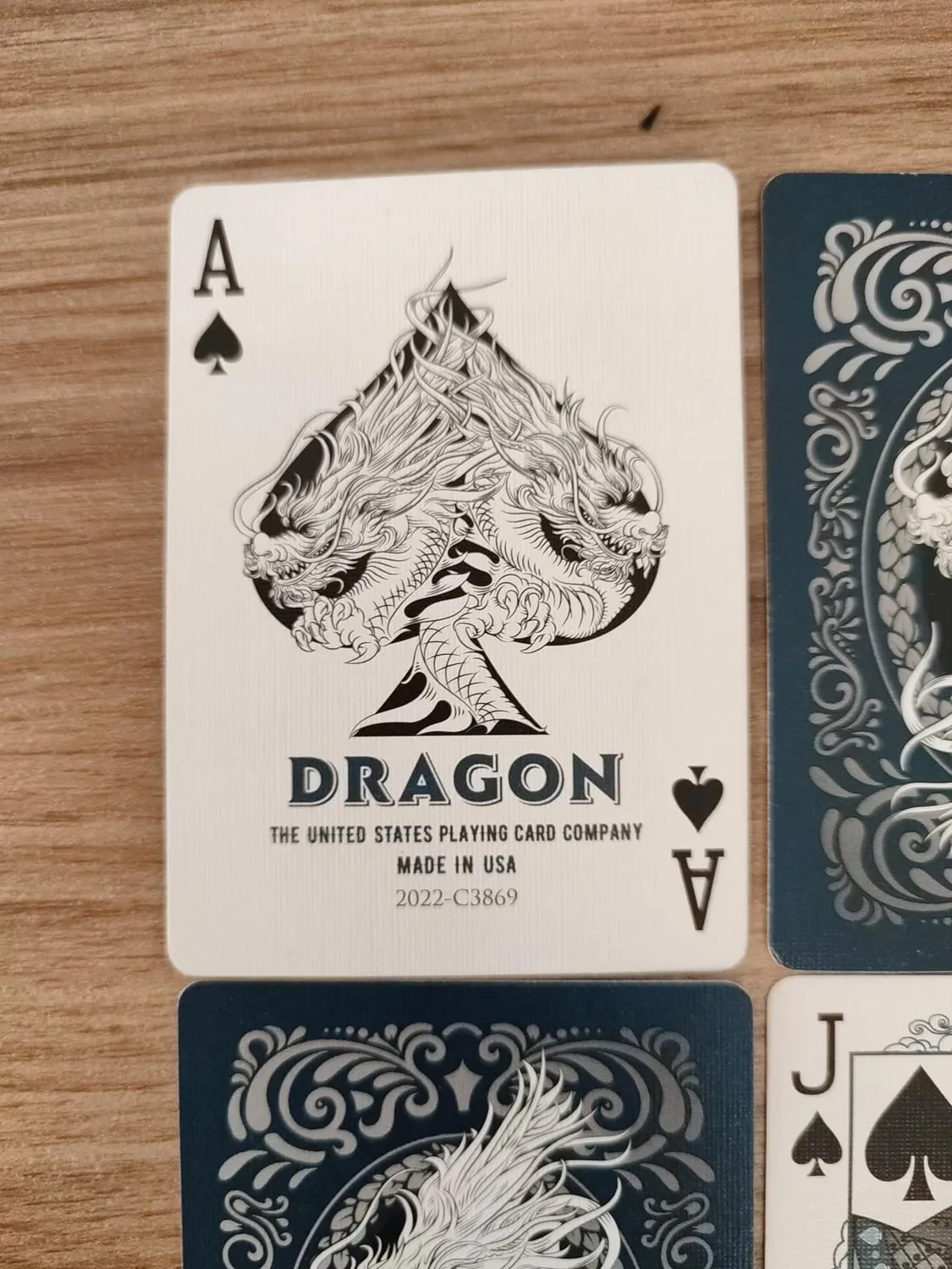 Bicycle Dragons carte da poker mazzo collezione blu argento