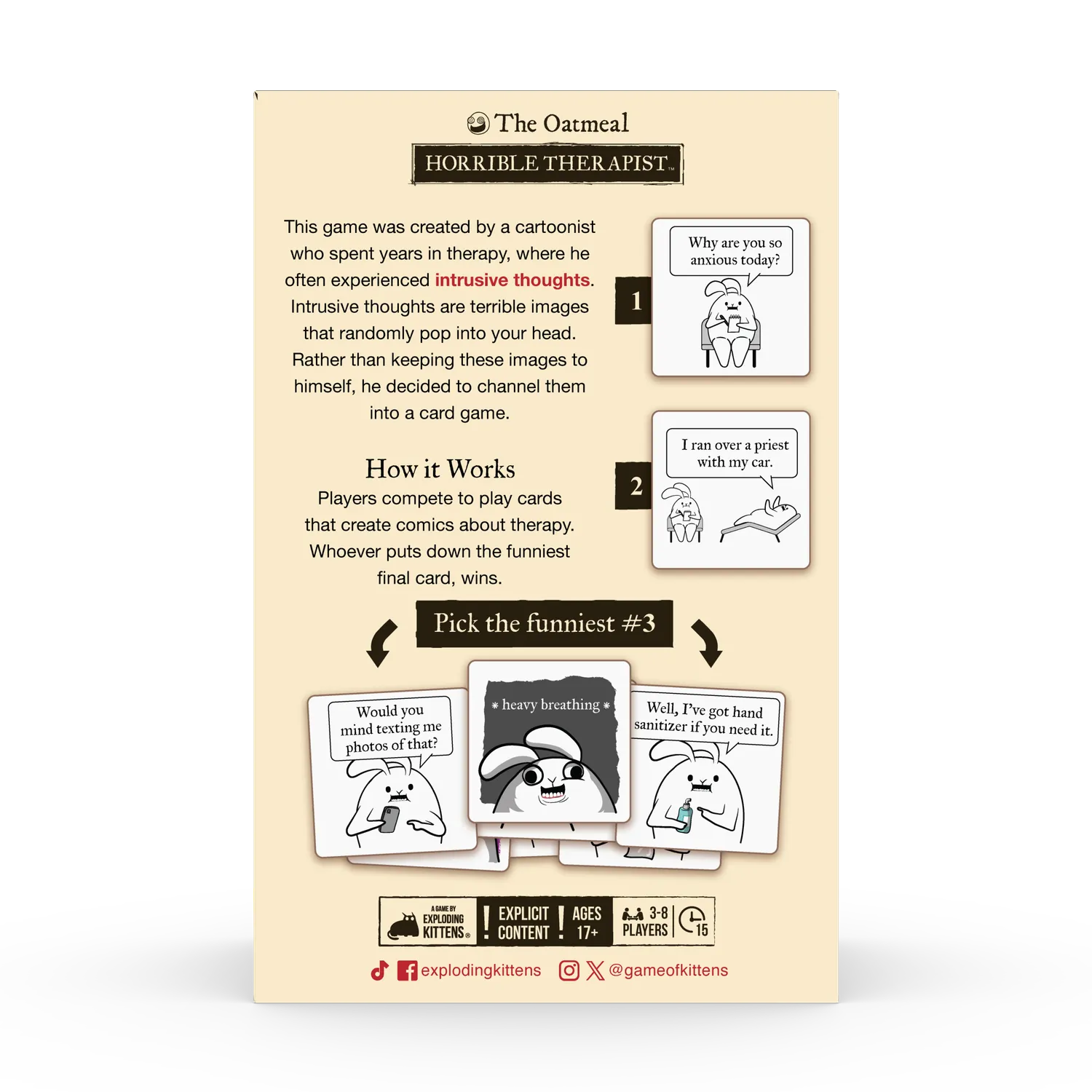 Exploding Kittens Horrible Therapist Extra Horrible gioco carte