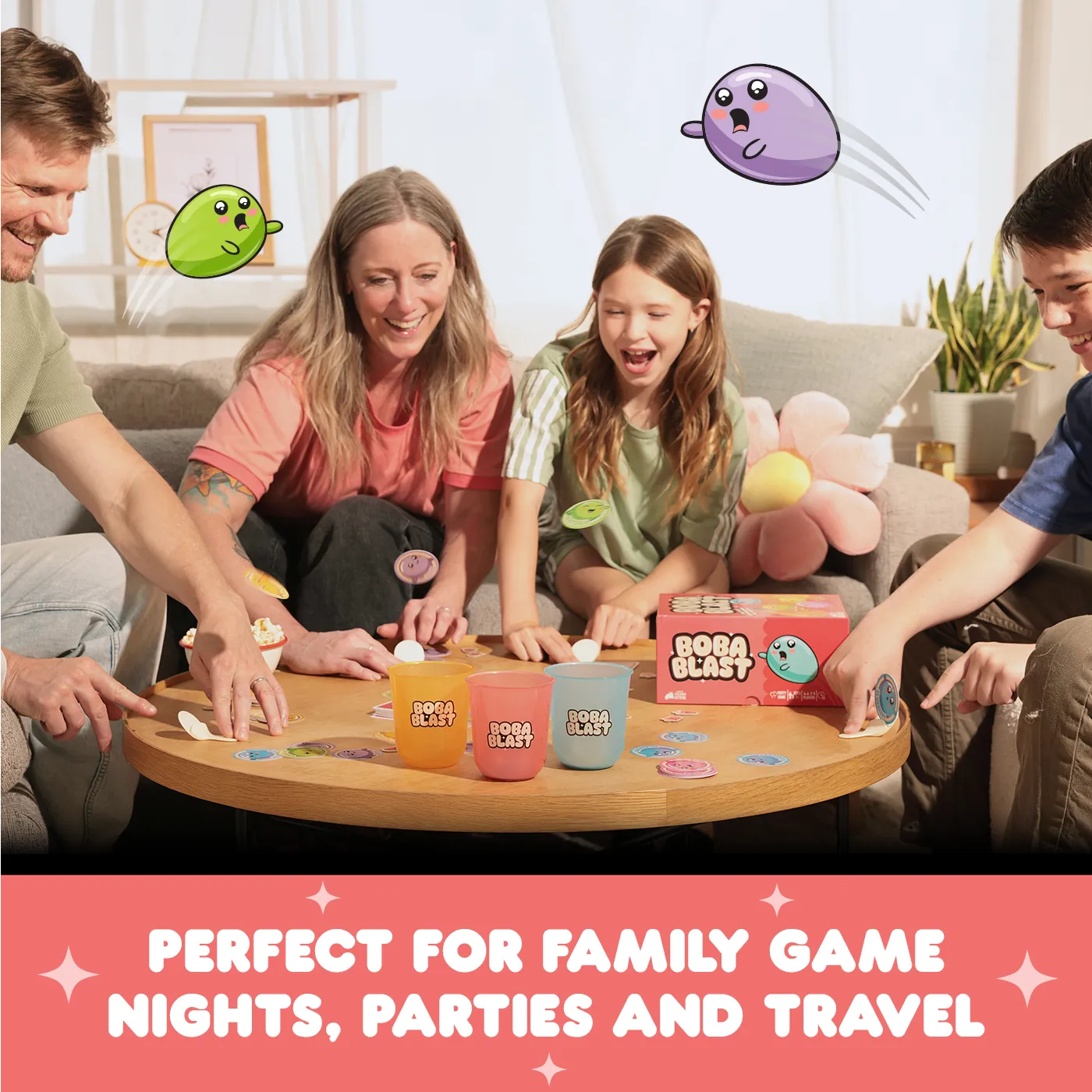 Exploding Kittens Boba Blast party game abilità tazze