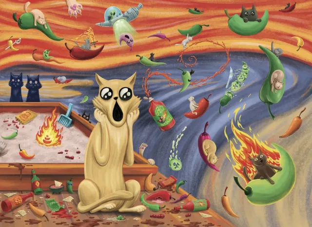 Exploding Kittens Spicy Scream puzzle pezzi Blue Board