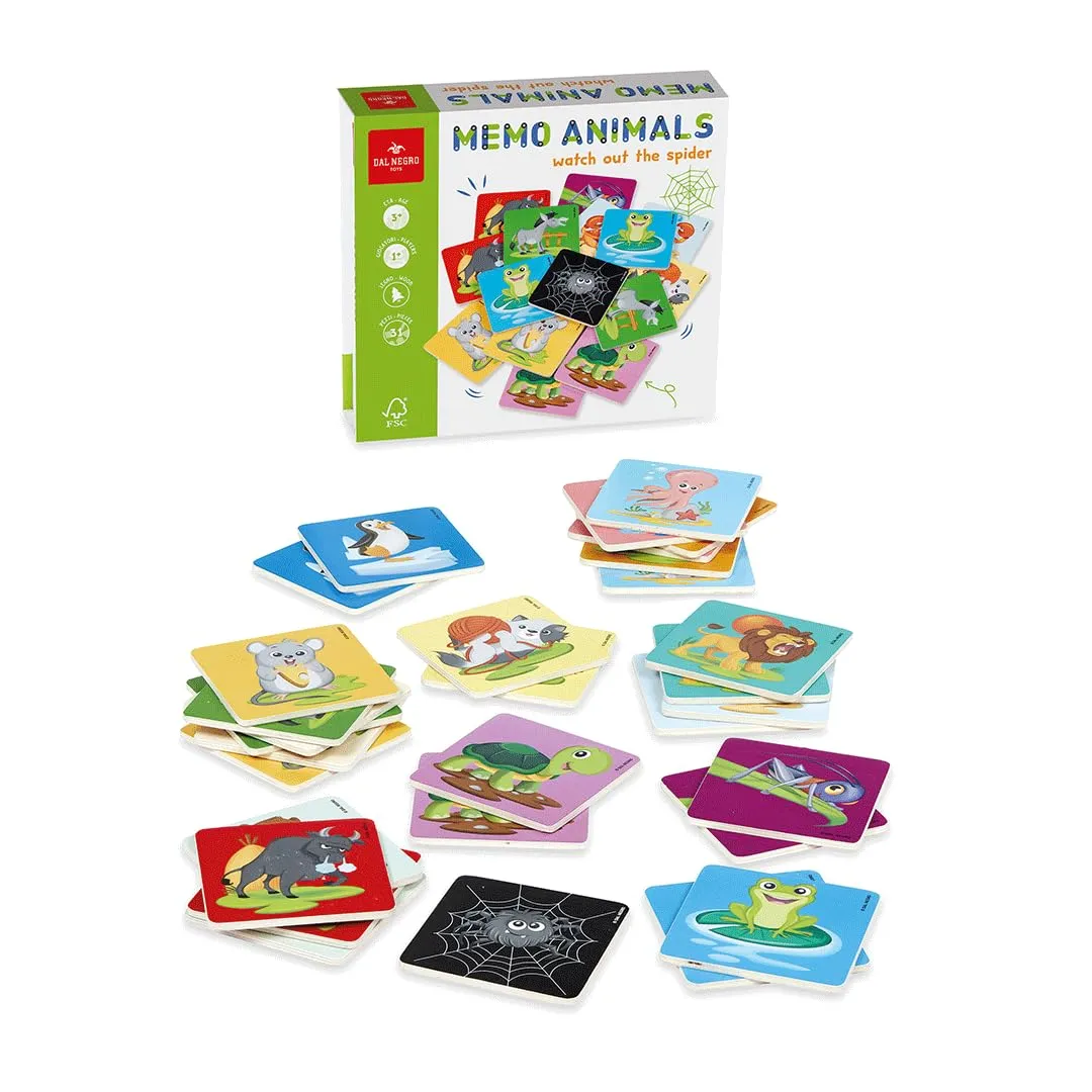 Dal Negro Memo Animals memory legno 32 tessere animali 3+