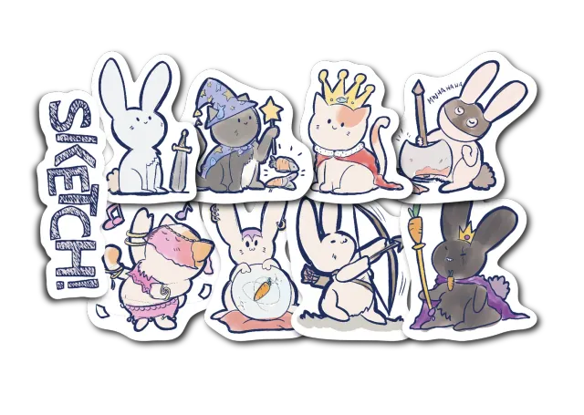 Sketch! Foglio adesivi A5 8 stickers personaggi