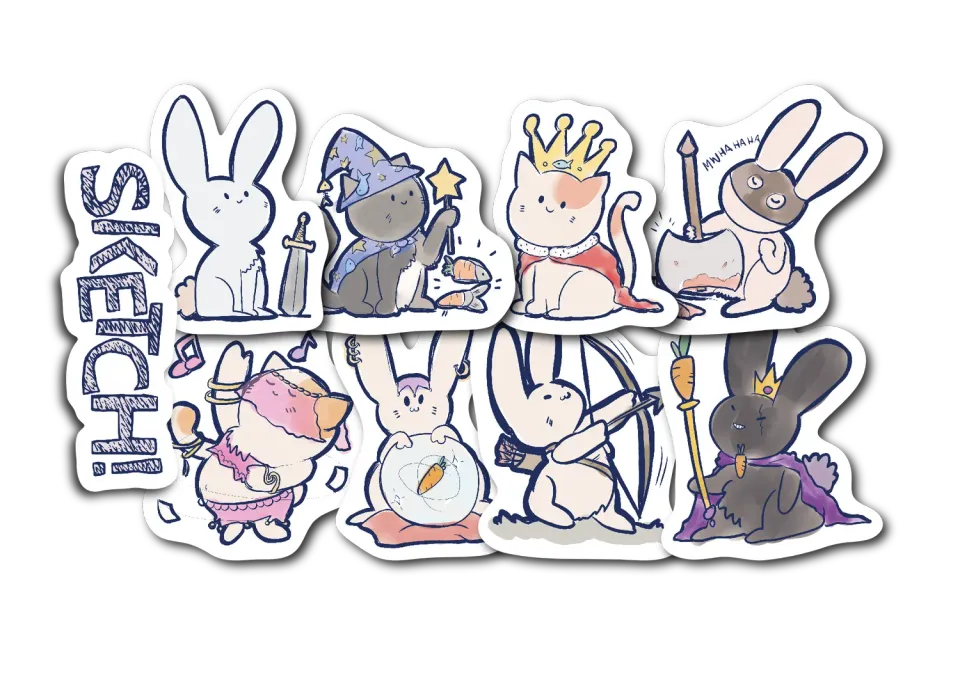 Sketch! Foglio adesivi A5 8 stickers personaggi