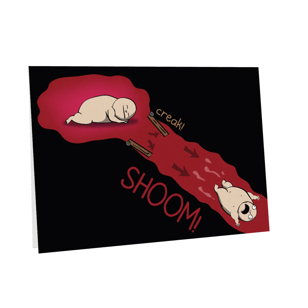 Exploding Kittens Flying Newborn biglietto compleanno NSFW