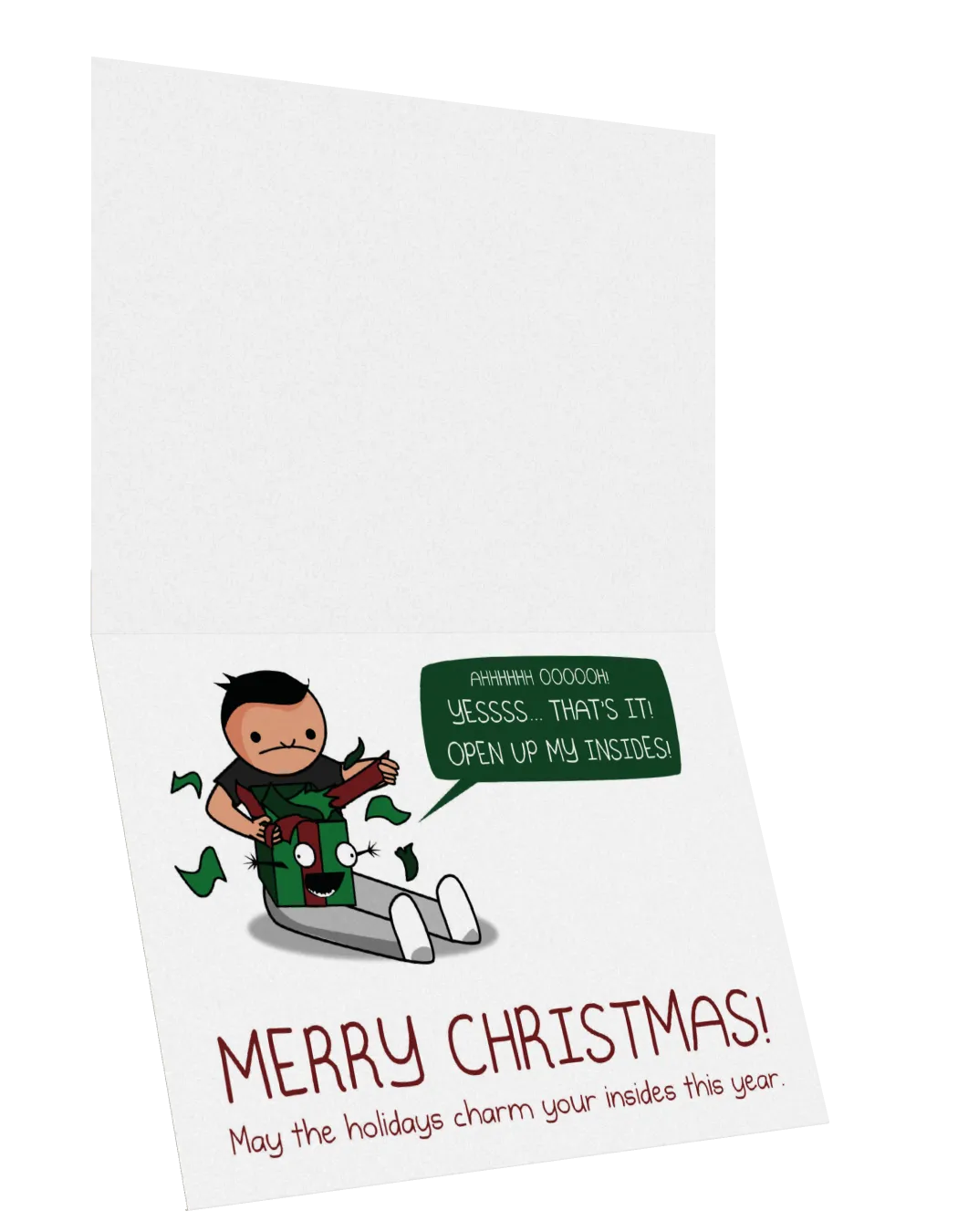 Exploding Kittens Creepy Present biglietto natale singolo dark