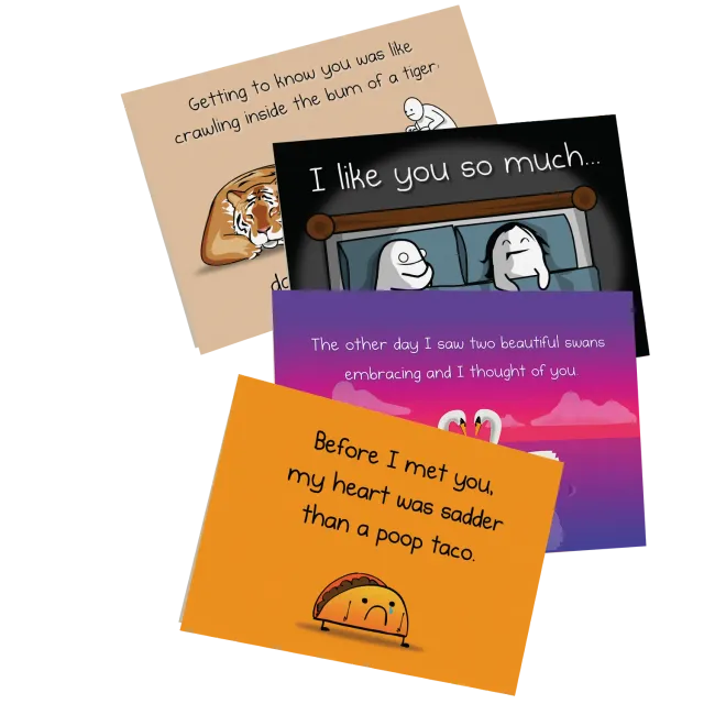 Exploding Kittens Love & Friendship Vol. C biglietti auguri 4 pezzi NSFW