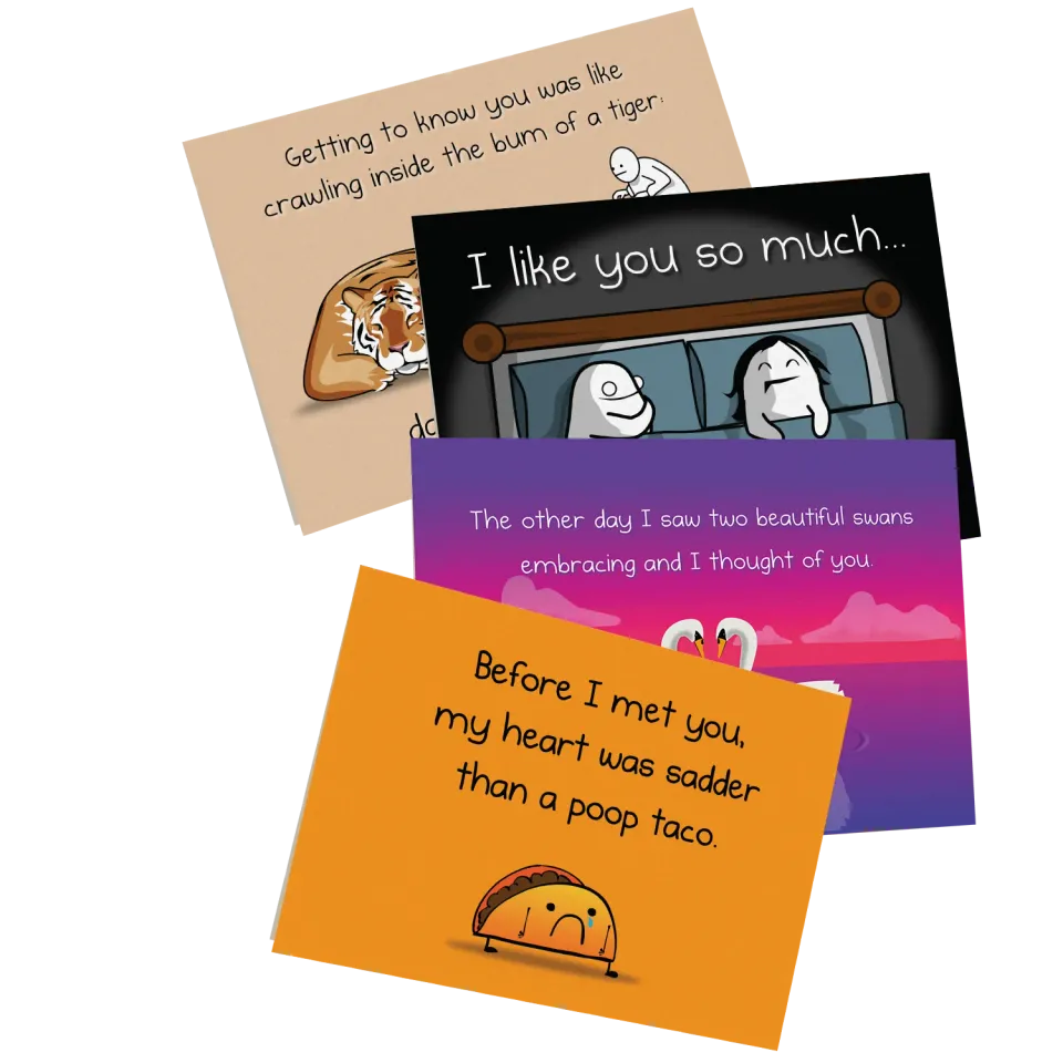 Exploding Kittens Love & Friendship Vol. C biglietti auguri 4 pezzi NSFW