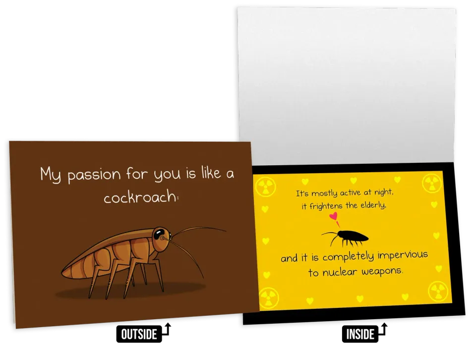 Exploding Kittens Cockroach biglietto auguri NSFW