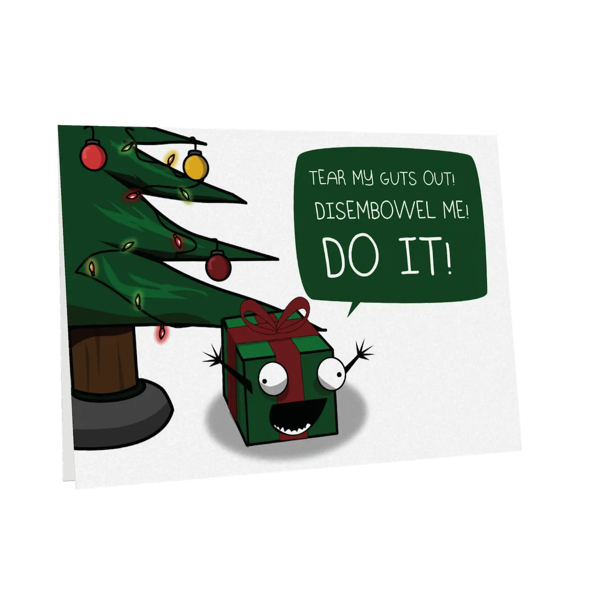 Exploding Kittens Creepy Present biglietto natale singolo dark