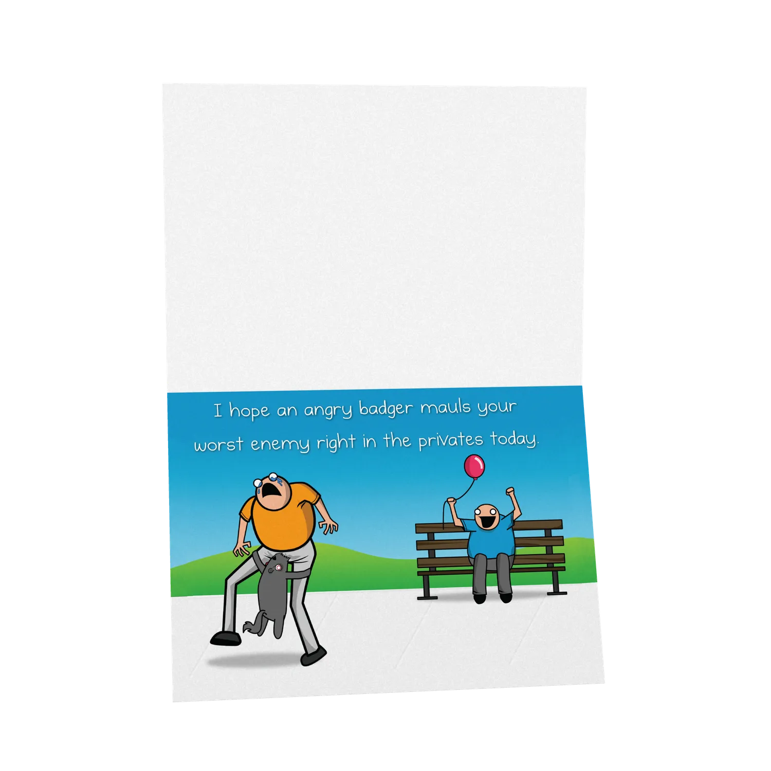 Exploding Kittens Badger biglietto compleanno singolo NSFW