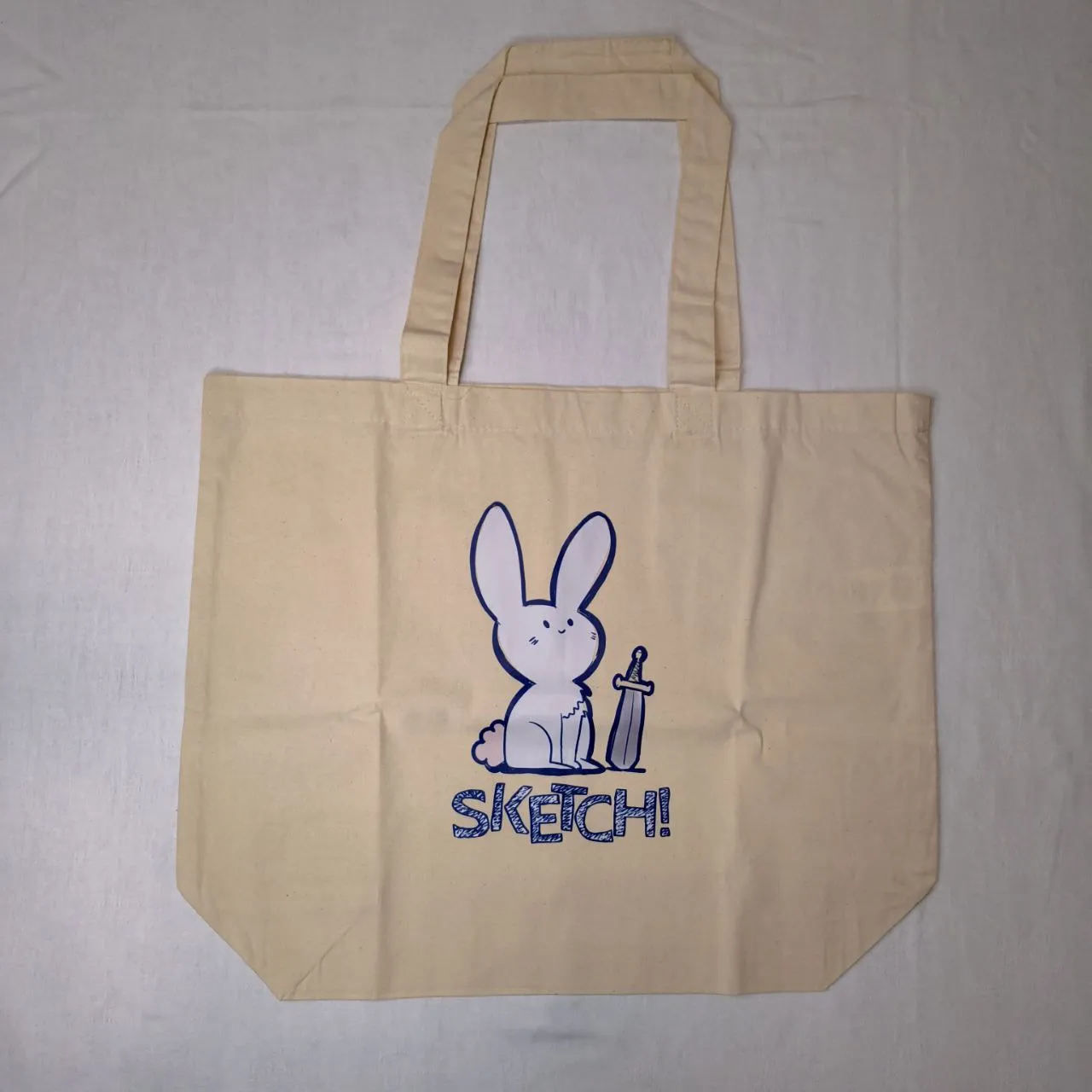 Sketch! Shopper tote bag cotone coniglietto 35x39