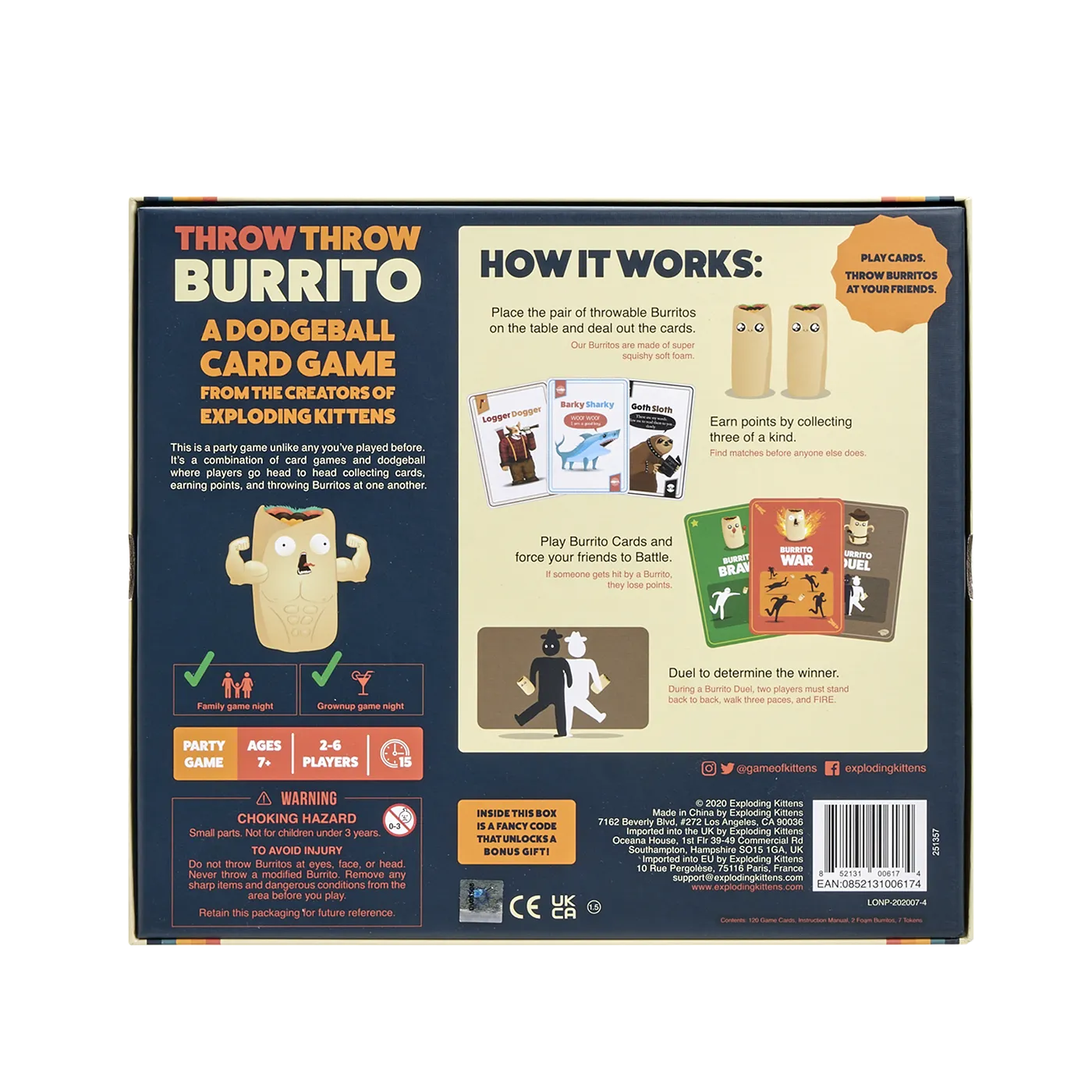 Exploding Kittens Throw Throw Burrito gioco carte Edizione Italiana party