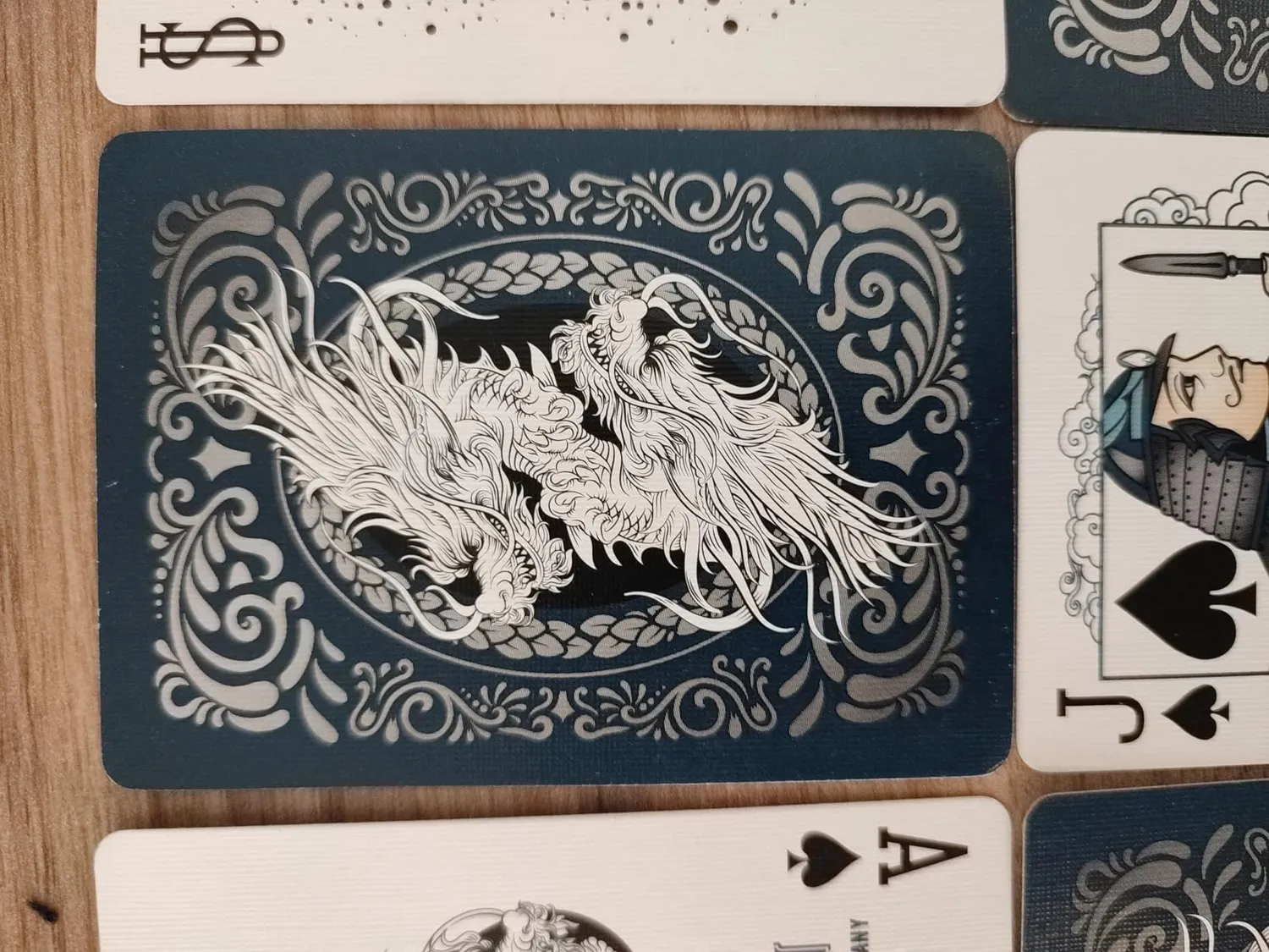 Bicycle Dragons carte da poker mazzo collezione blu argento